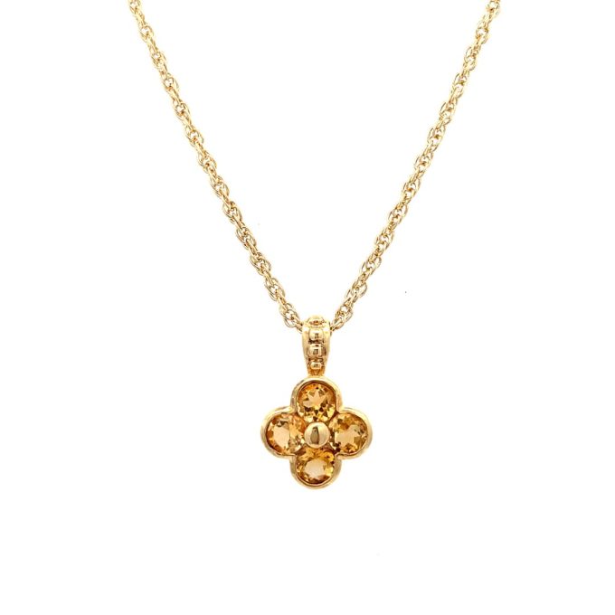 Citrine and Gold Pendant Necklace