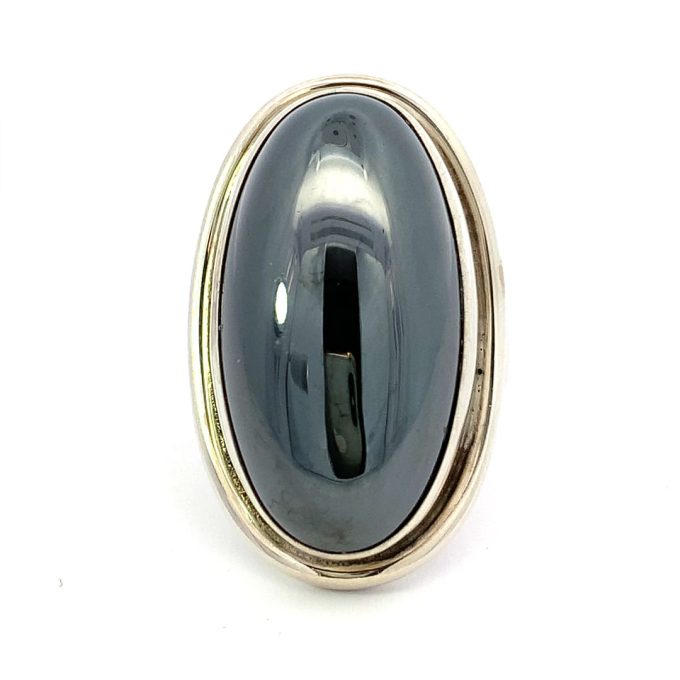 Georg Jensen Silver Hematite Ring - No.46e