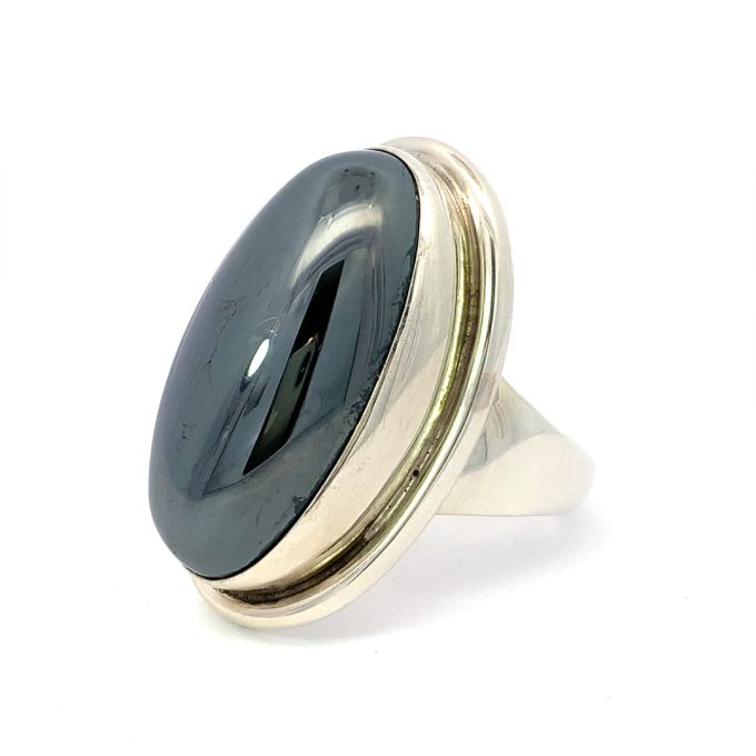 Georg Jensen Silver Hematite Ring - No.46e