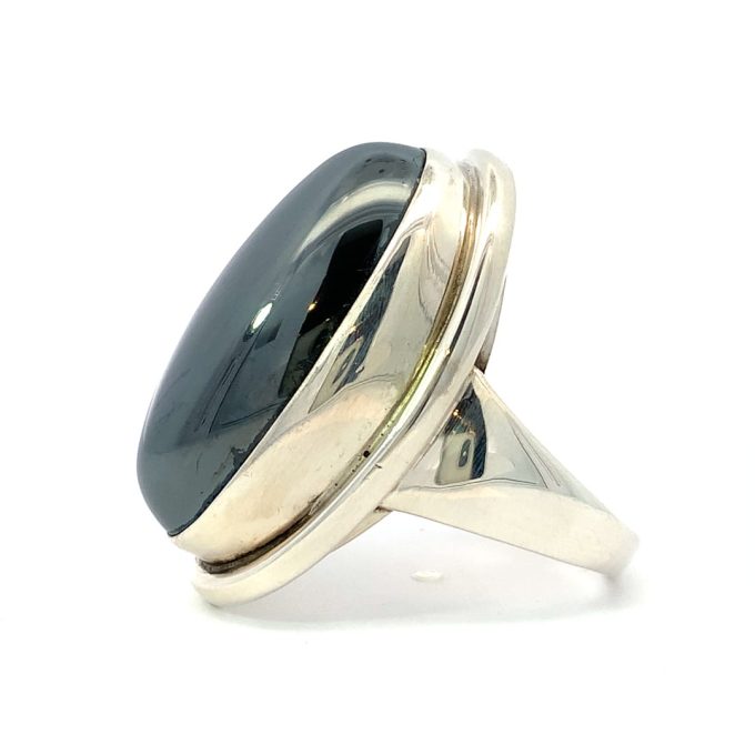 Georg Jensen Silver Hematite Ring - No.46e