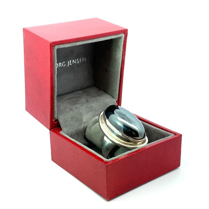 Georg Jensen Silver Hematite Ring - No.46e