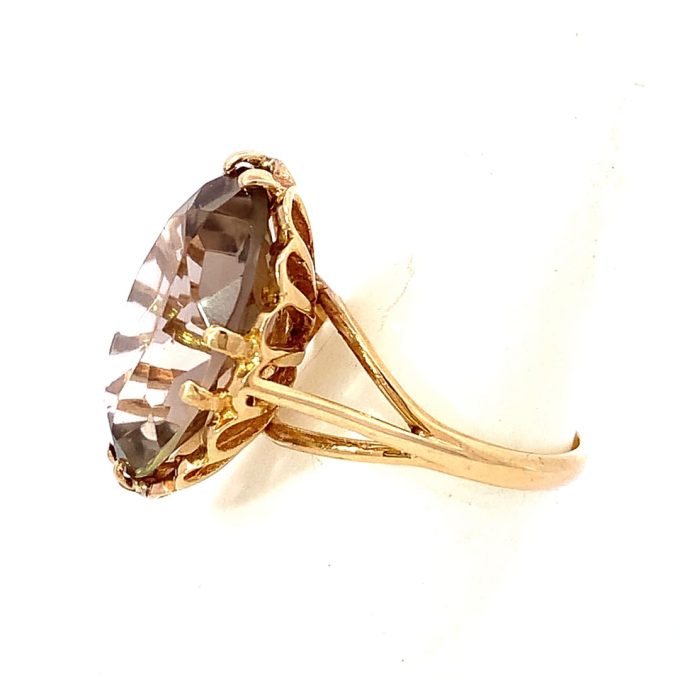 Vintage Yellow Gold Smoky Quartz Ring