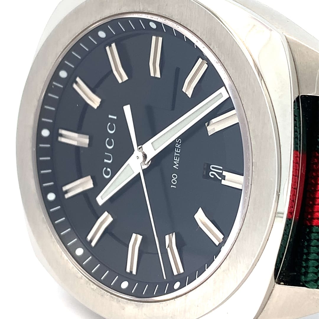 Gucci Green & Red Web Steel Watch GG2570