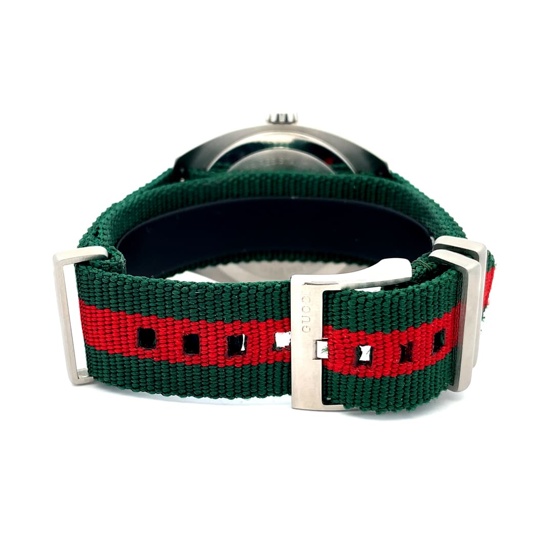 Gucci Green & Red Web Steel Watch GG2570