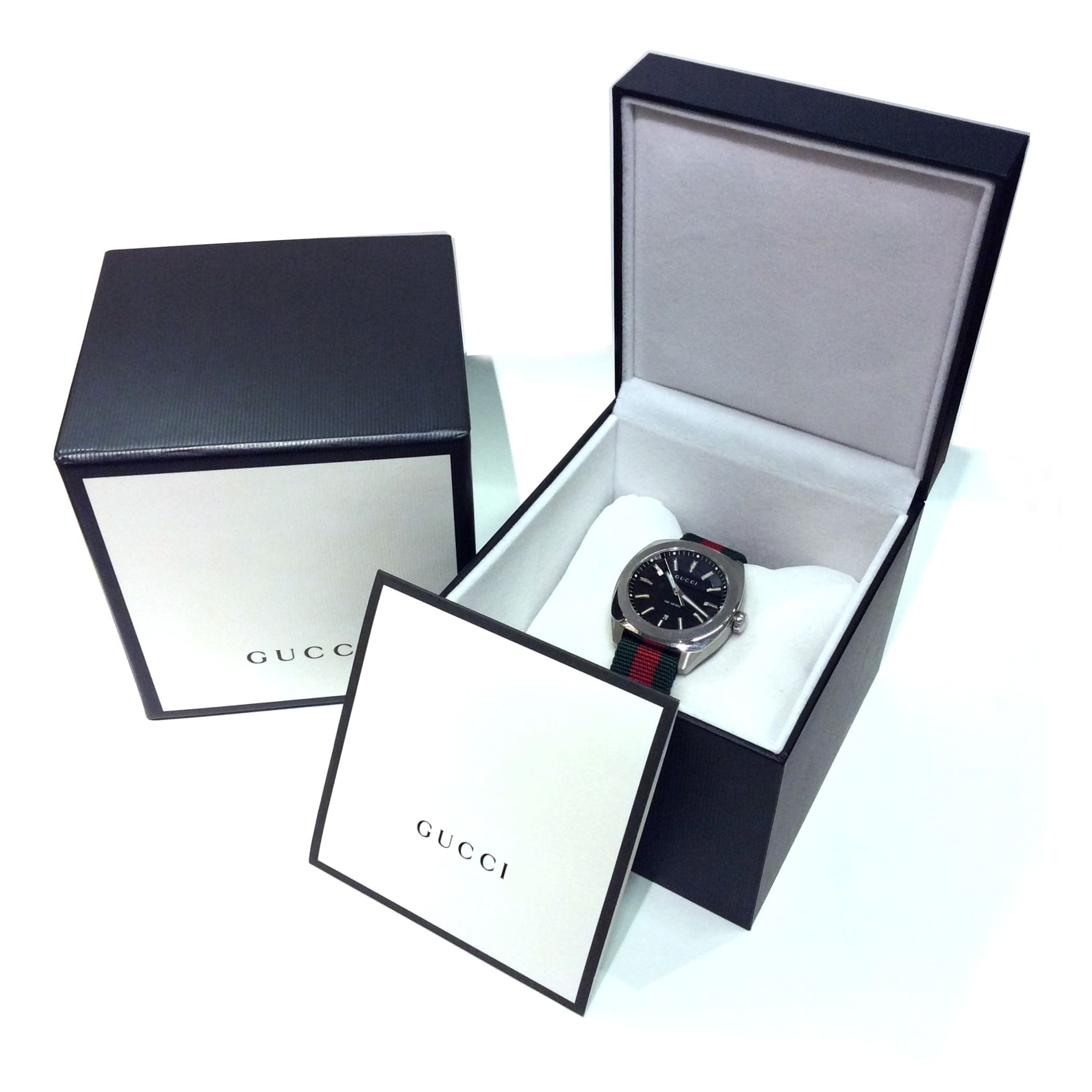 Gucci Green & Red Web Steel Watch GG2570