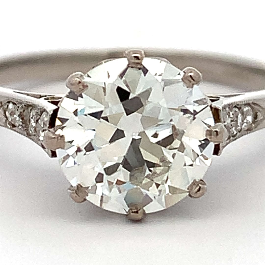Vintage 1.60ct Diamond Solitaire Platinum Ring