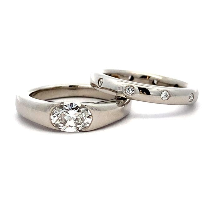 Boodles Oval Diamond Solitaire & Band Set