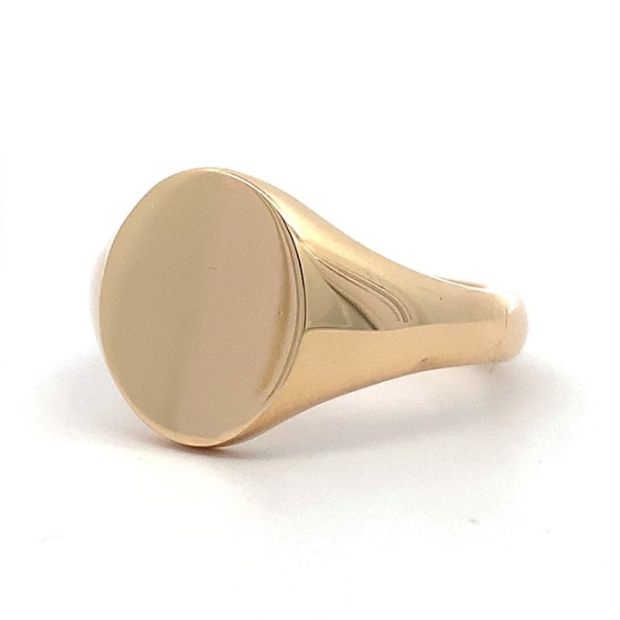 Gents 9ct Gold Oval Top Signet Ring
