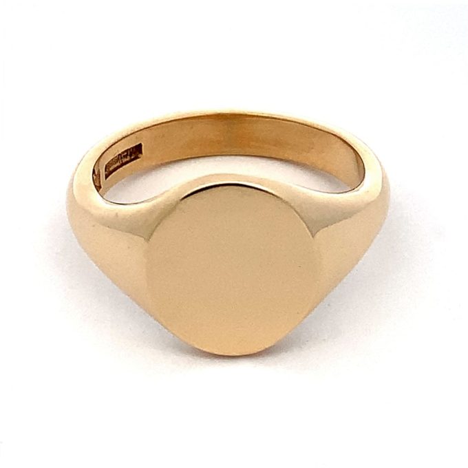 Gents 9ct Gold Oval Top Signet Ring