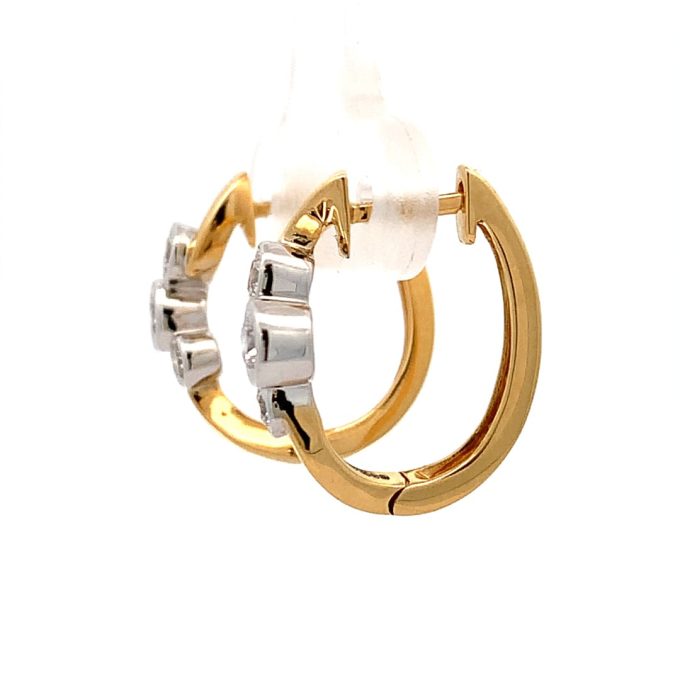 Scatter Diamond Gold Hoop Earrings
