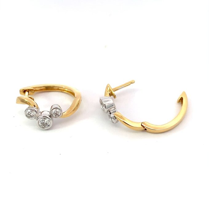 Scatter Diamond Gold Hoop Earrings