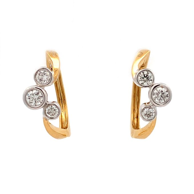 Scatter Diamond Gold Hoop Earrings
