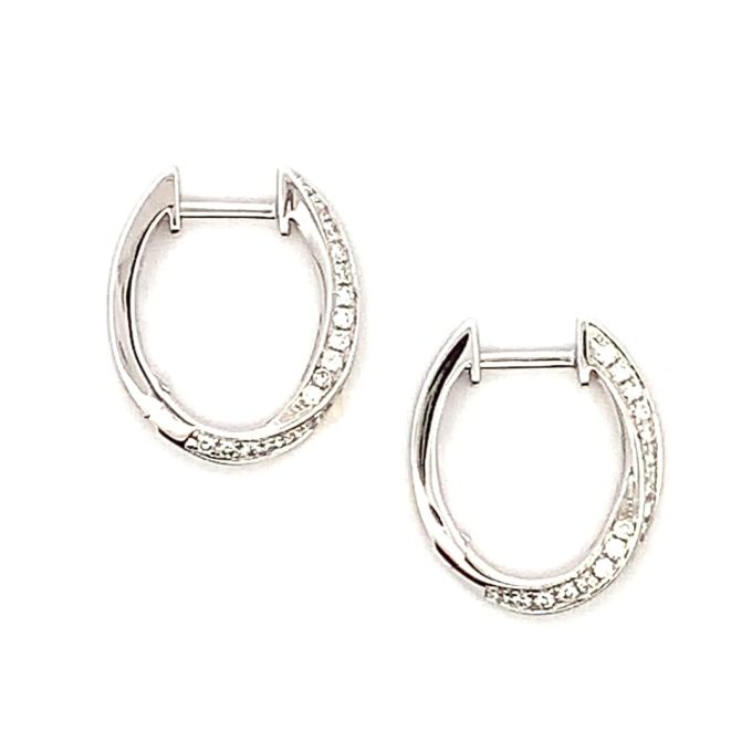Diamond Twist Gold Hoop Earrings