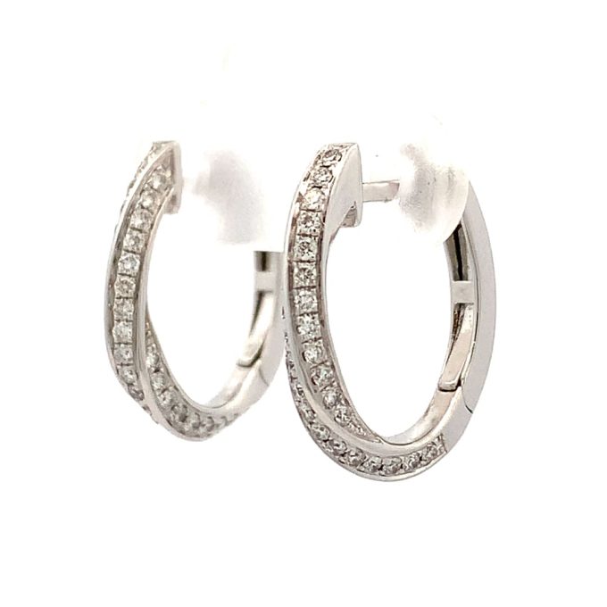 Diamond Twist Gold Hoop Earrings
