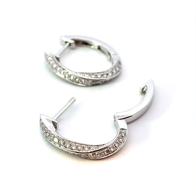 Diamond Twist Gold Hoop Earrings
