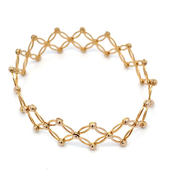 Expanding Trellis Link Gold Bracelet