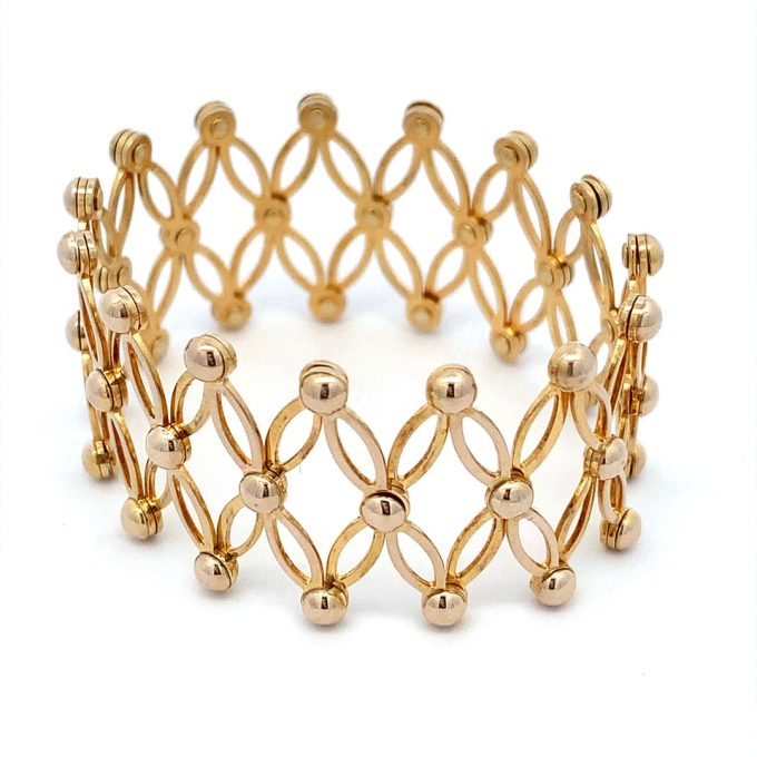Expanding Trellis Link Gold Bracelet