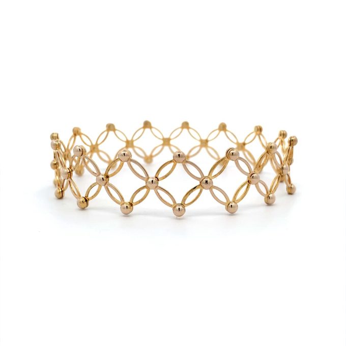 Expanding Trellis Link Gold Bracelet