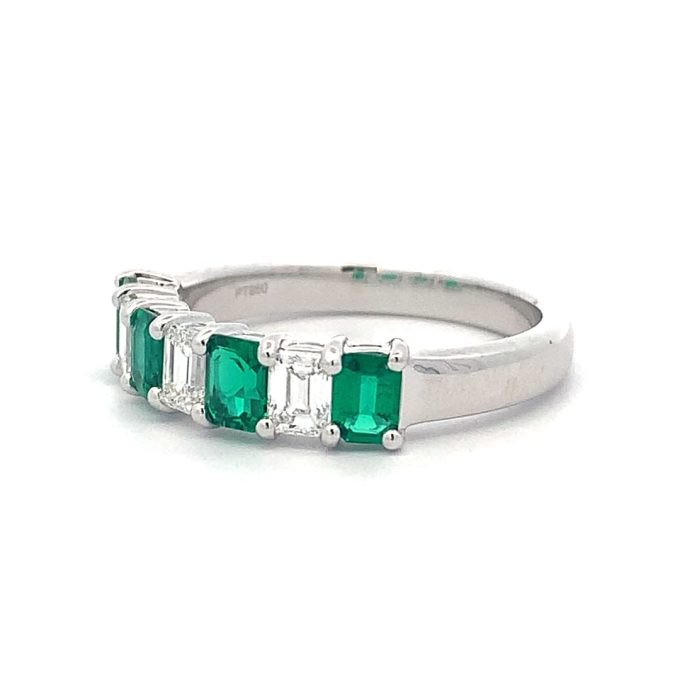 Emerald & Diamond Platinum Eternity Ring