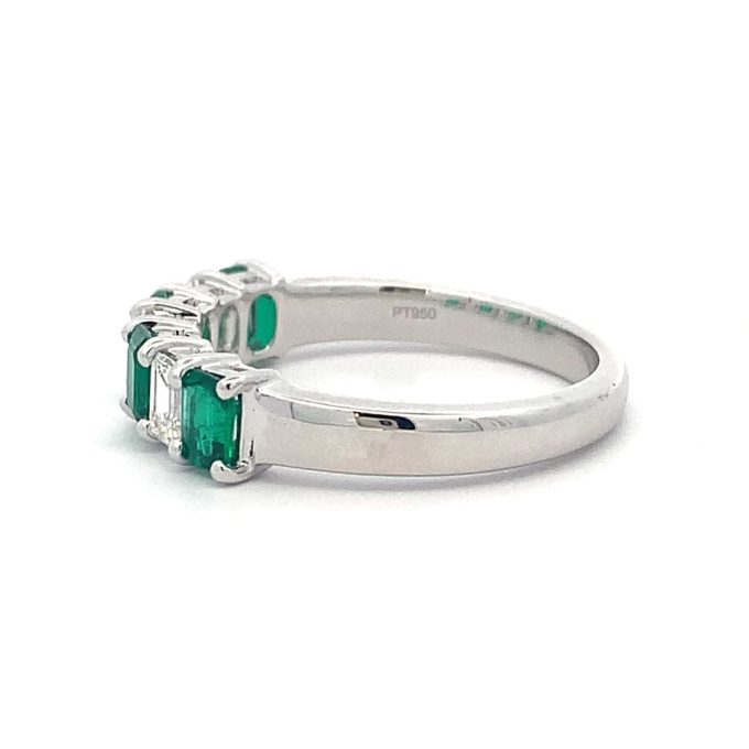 Emerald & Diamond Platinum Eternity Ring