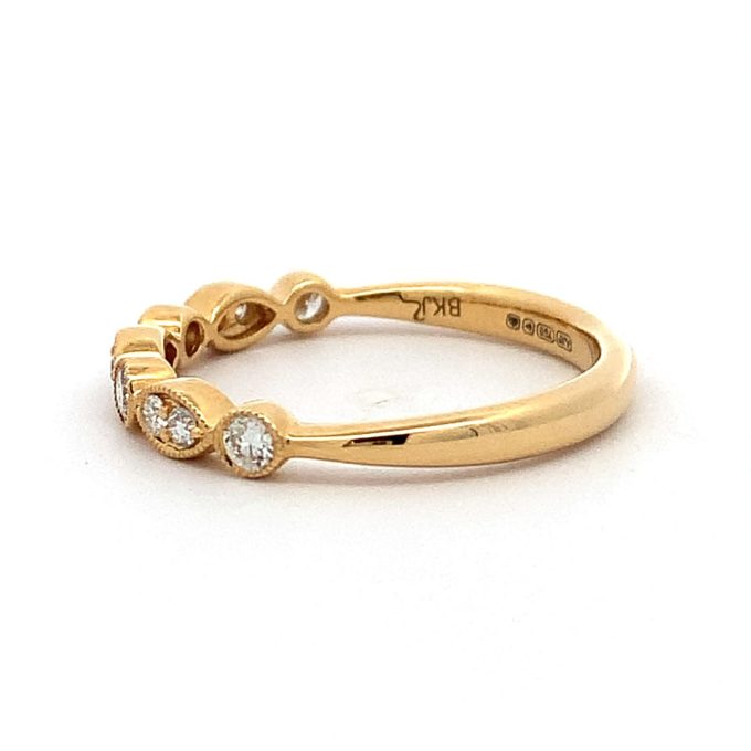 Diamond Milgrain Yellow Gold Eternity Ring