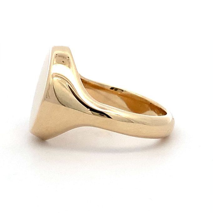 9ct Gold Ladies Slim Shoulder Oxford Signet Ring