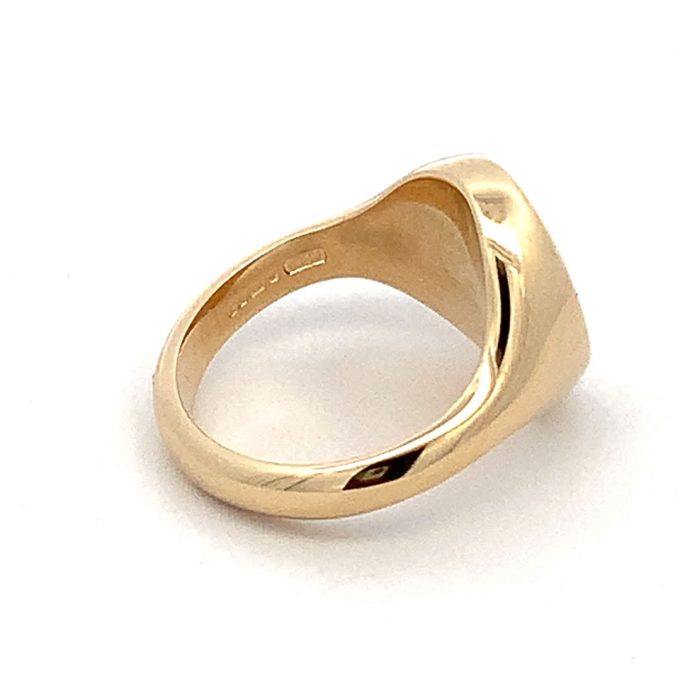 9ct Gold Ladies Slim Shoulder Oxford Signet Ring