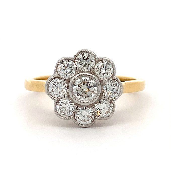 Vintage Diamond Daisy Cluster Ring