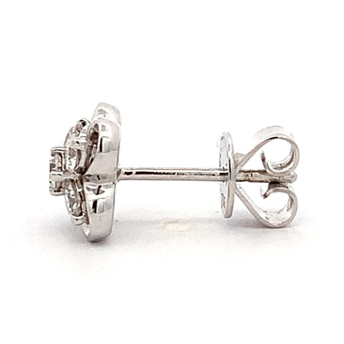18ct Gold Quatrafoil Diamond Stud Earrings