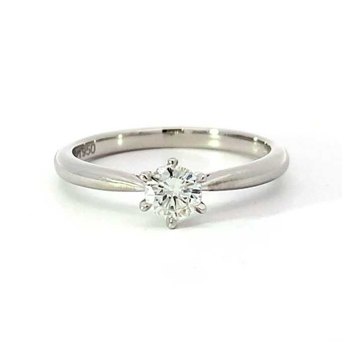 0.33ct Diamond Six Claw Platinum Solitaire Ring