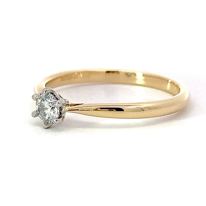 0.20ct Diamond Six Claw Solitaire Gold Ring