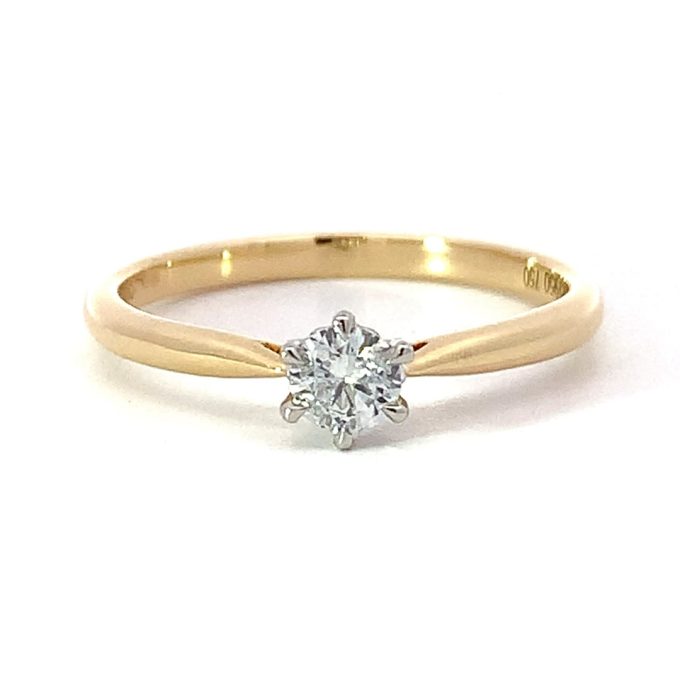 0.20ct Diamond Six Claw Solitaire Gold Ring