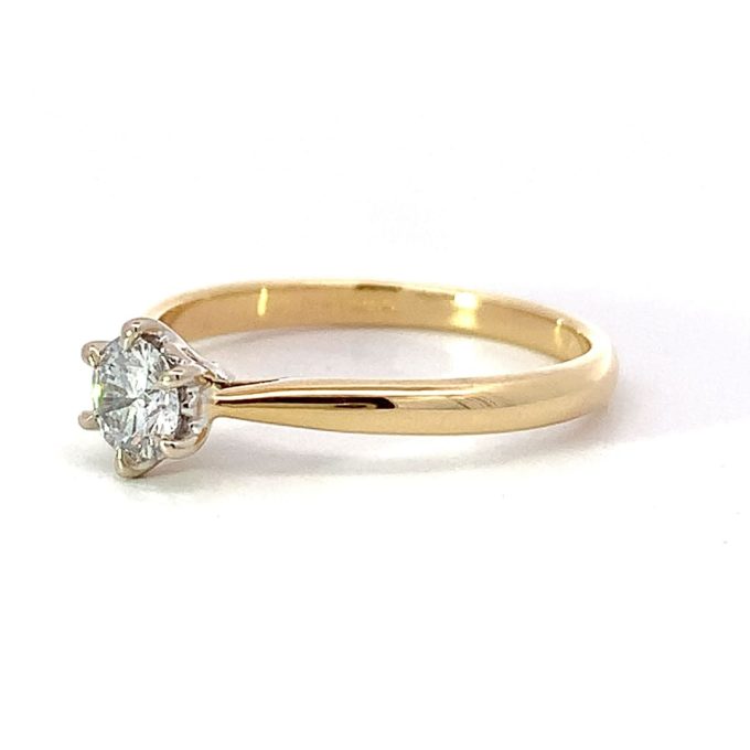 0.33ct Diamond Six Claw Solitaire Gold Ring
