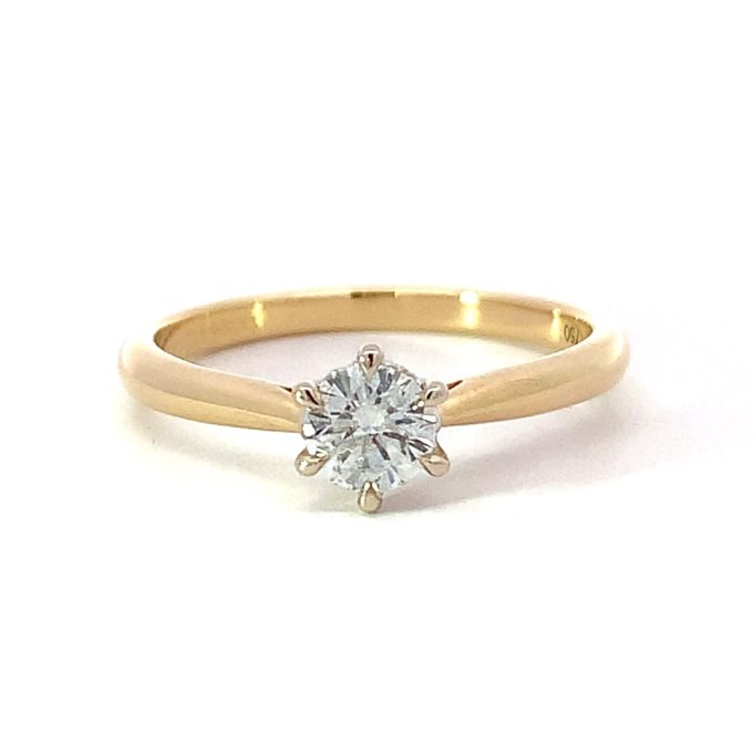 0.33ct Diamond Six Claw Solitaire Gold Ring