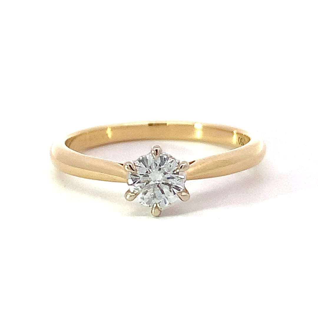 0.33ct Diamond Six Claw Solitaire Gold Ring