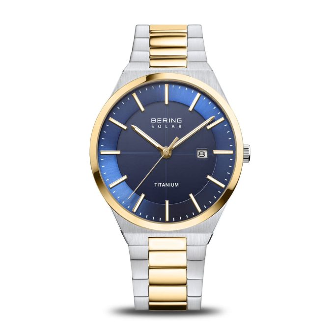 Bering Blue Two Tone Titanium Solar Watch 14439-717