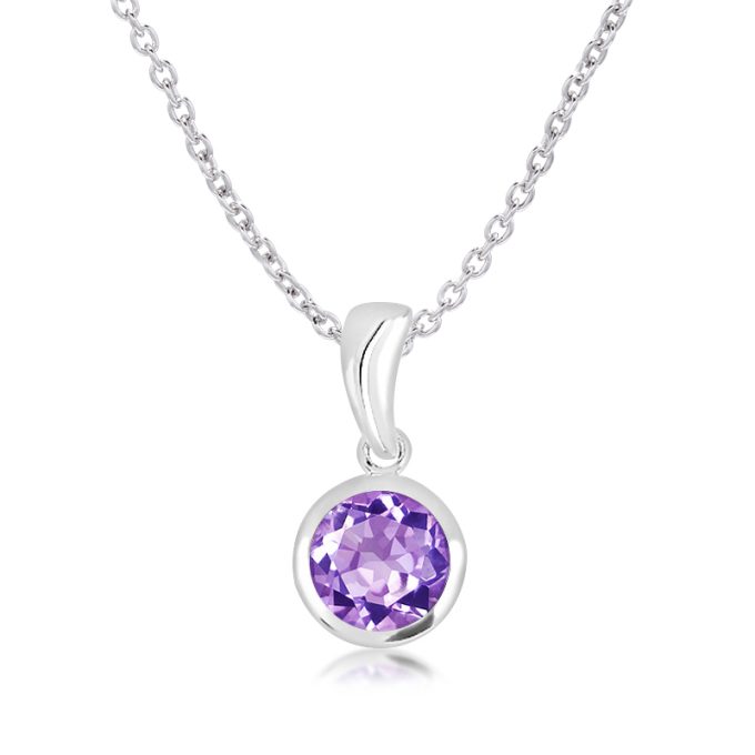 Unique Round Cut Amethyst Necklace