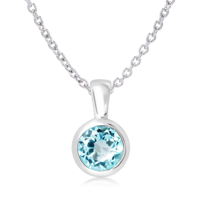 Unique Petite Blue Topaz Necklace