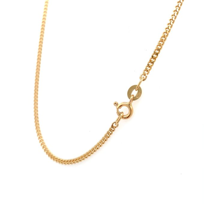 18ct Yellow Gold Flat Curb Link Chain - 24 Inch