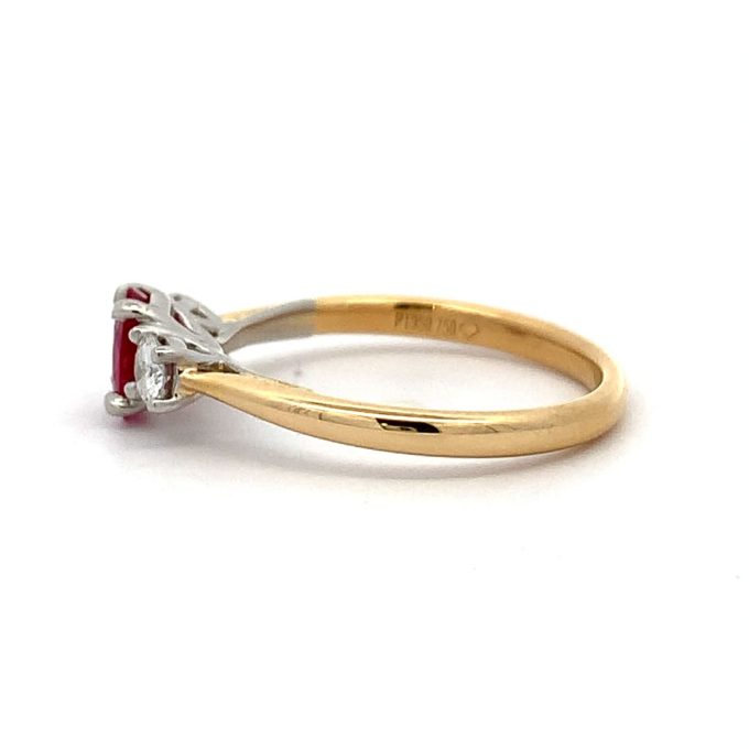 0.53ct Ruby and Diamond Trilogy Ring