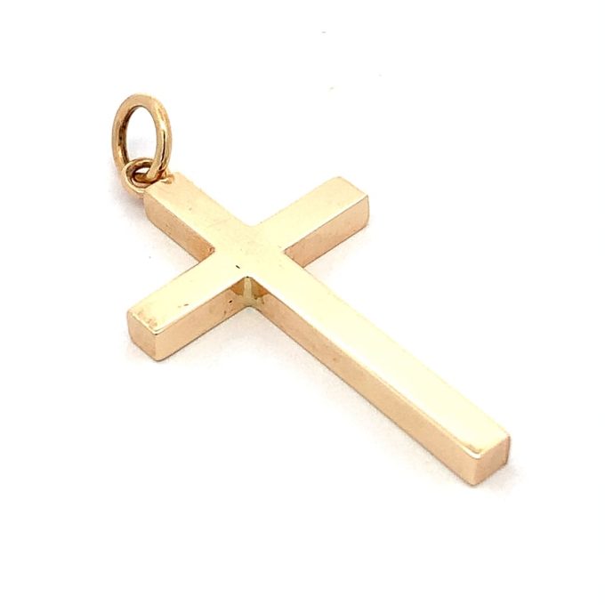 9ct Gold Large Solid Cross 30mm