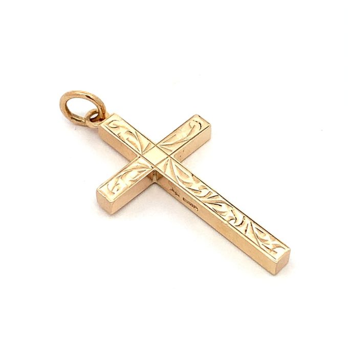 9ct Gold Large Solid Cross 30mm