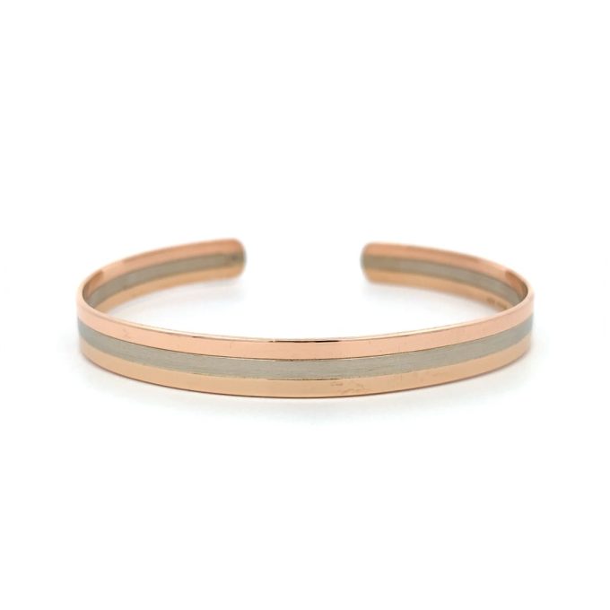 Three Colour Gold Torque Bangle