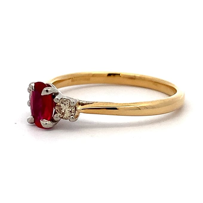 0.50ct Ruby and Diamond Trilogy Ring