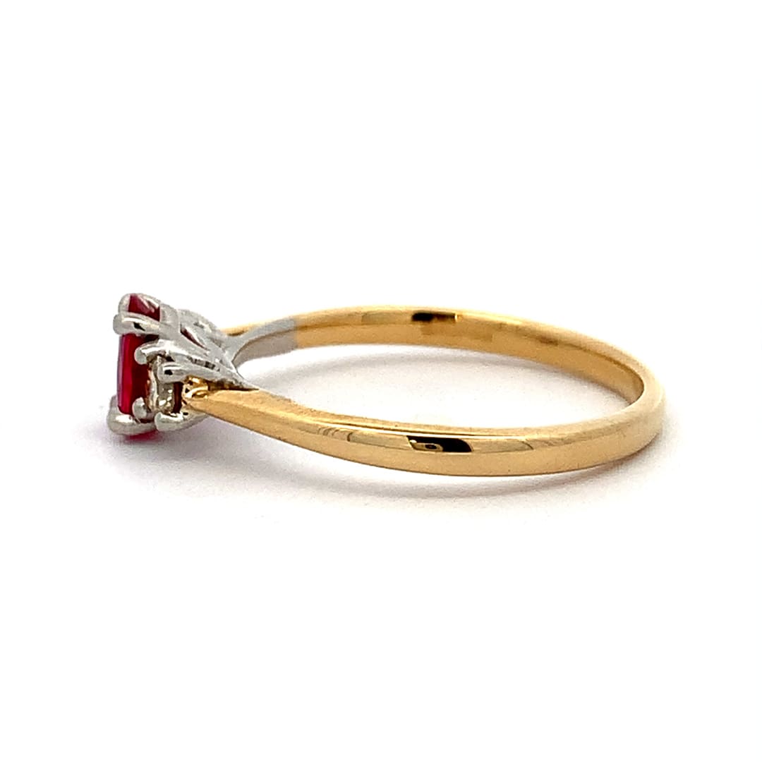 0.50ct Ruby and Diamond Trilogy Ring