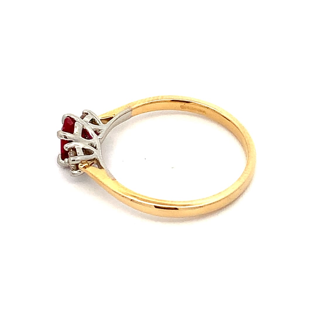 0.50ct Ruby and Diamond Trilogy Ring