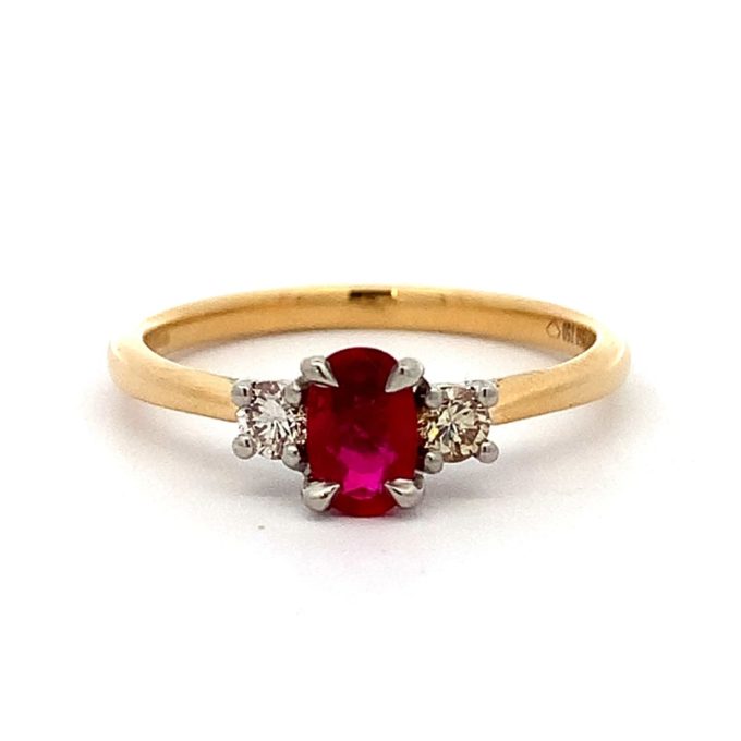 0.50ct Ruby and Diamond Trilogy Ring