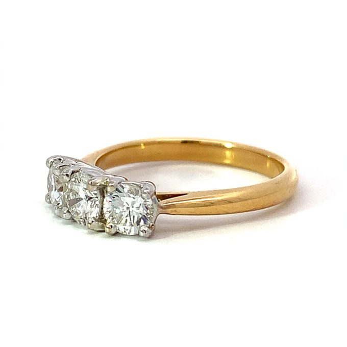 Diamond Trilogy Yellow Gold Ring
