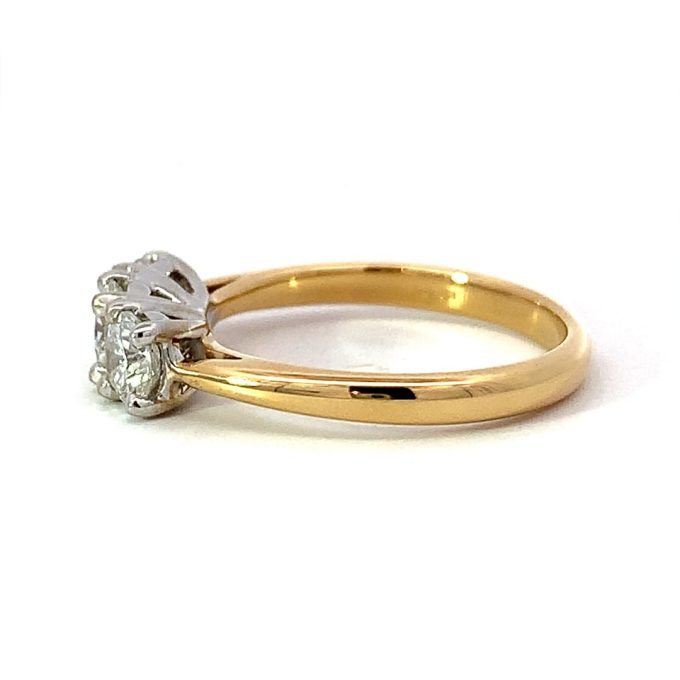 Diamond Trilogy Yellow Gold Ring