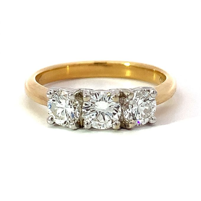 Diamond Trilogy Yellow Gold Ring
